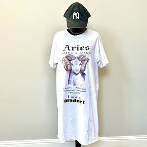Vintage Zodiac Graphic T-Shirt Dress